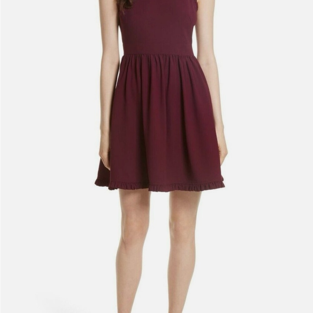 Kate Spade Oxblood Ruffle Dress (10)